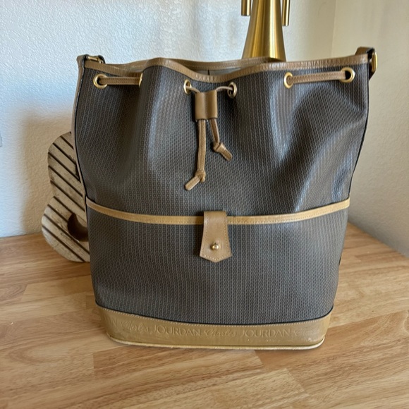 70’Vintage Charles Jourdan Leather Khaki Olive Tan Bag - Picture 2 of 16